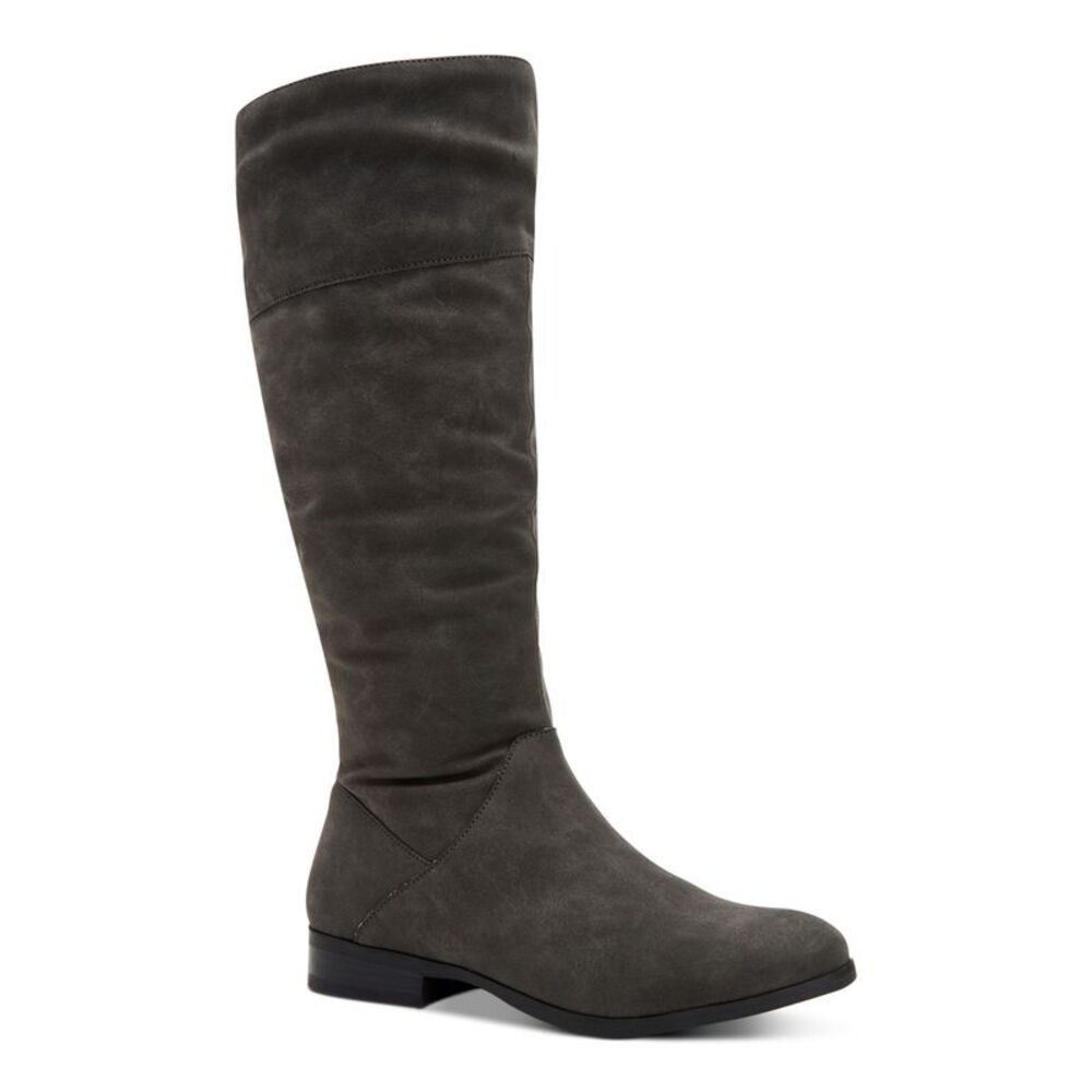 STYLE & COMPANY Womens Gray Wide Calf Kelimae Toe Block Heel Slouch Boot 5 M